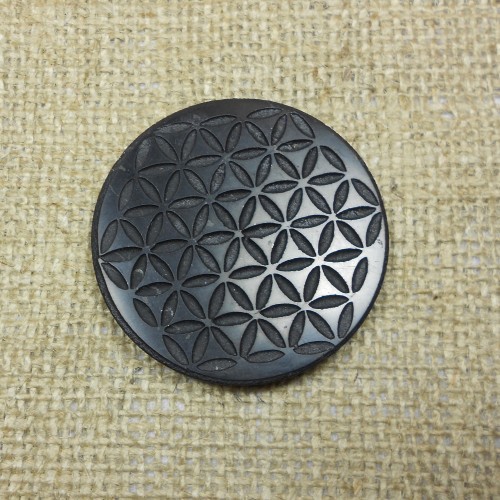 Shungit Élet Virága amulett vastag